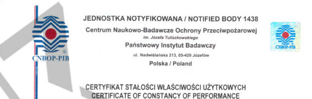 Certyfikat stałości właściwości użytkowych