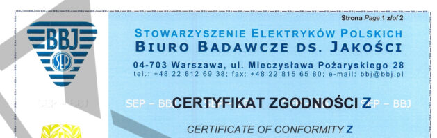 Certyfikat BBJ